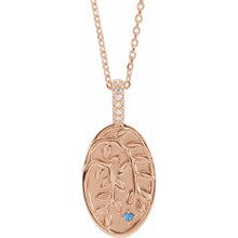 Load image into Gallery viewer, 14K Gold .025 CTW Natural Diamond Custom Family Tree Necklacd 16-18&quot; Necklace Included !
