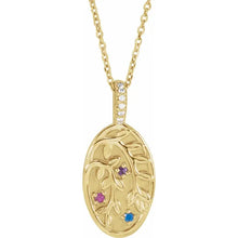 Load image into Gallery viewer, 14K Gold .025 CTW Natural Diamond Custom Family Tree Necklacd 16-18&quot; Necklace Included !

