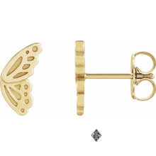 Load image into Gallery viewer, 14K Yellow Butterfly Wing Earrings
