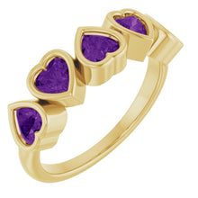 Load image into Gallery viewer, 14K Yellow Gold Natural Amethyst Heart Ring
