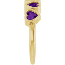 Load image into Gallery viewer, 14K Yellow Gold Natural Amethyst Heart Ring
