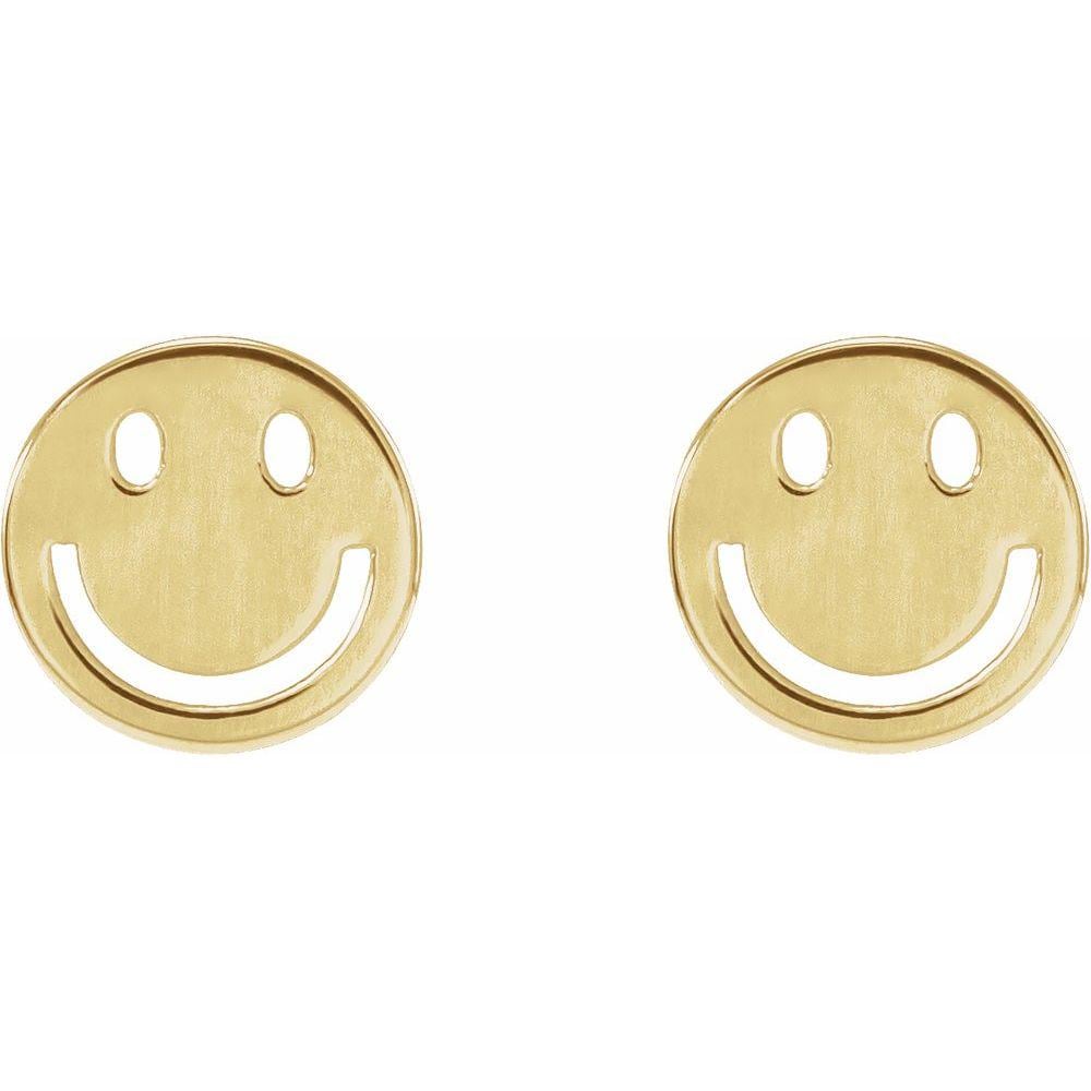 14K 6mm Smiley Face Earrings