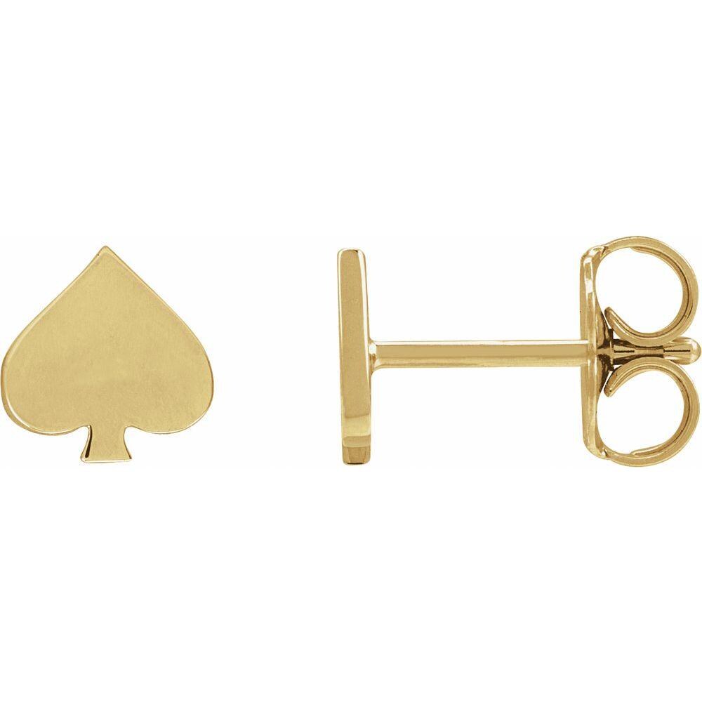 14K Yellow Spade Earrings