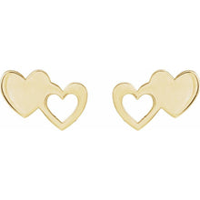 Load image into Gallery viewer, Double Heart Stud Earrings
