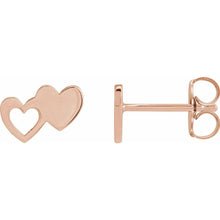 Load image into Gallery viewer, Double Heart Stud Earrings
