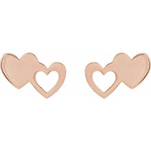 Load image into Gallery viewer, Double Heart Stud Earrings
