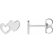 Load image into Gallery viewer, Double Heart Stud Earrings
