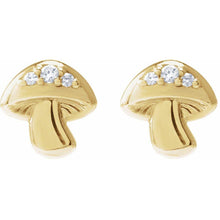 Load image into Gallery viewer, 14K .05 CTW Natural Diamond Mushroom Earrings
