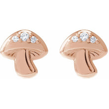 Load image into Gallery viewer, 14K .05 CTW Natural Diamond Mushroom Earrings
