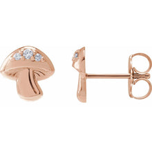 Load image into Gallery viewer, 14K .05 CTW Natural Diamond Mushroom Earrings
