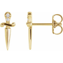 Load image into Gallery viewer, 14K Yellow .025 CTW Natural Diamond Dagger Earrings
